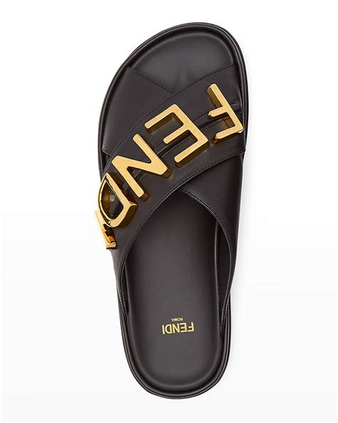 fendi logo band sandals|fendi logo slip on sandals.